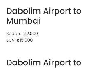 Goa's capital city Panjim Panaji taxi service