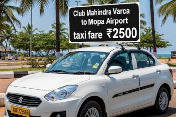 affordable  mopa Manohar International Airport  to Calangute taxi fare sedan 1200/-