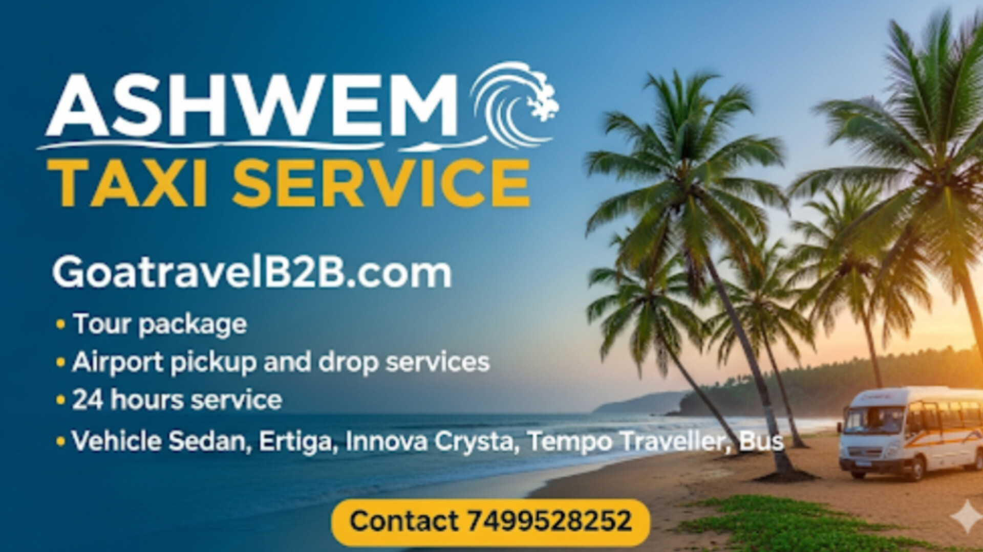 Goa Taxi N Cabs Service 24/7 services