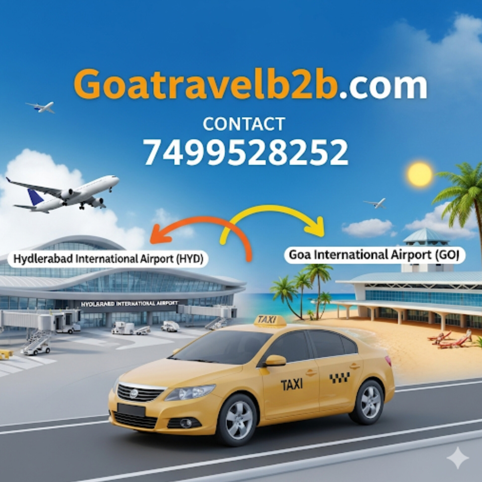 Best taxi service from Hyderabad Airport to Goa Airport