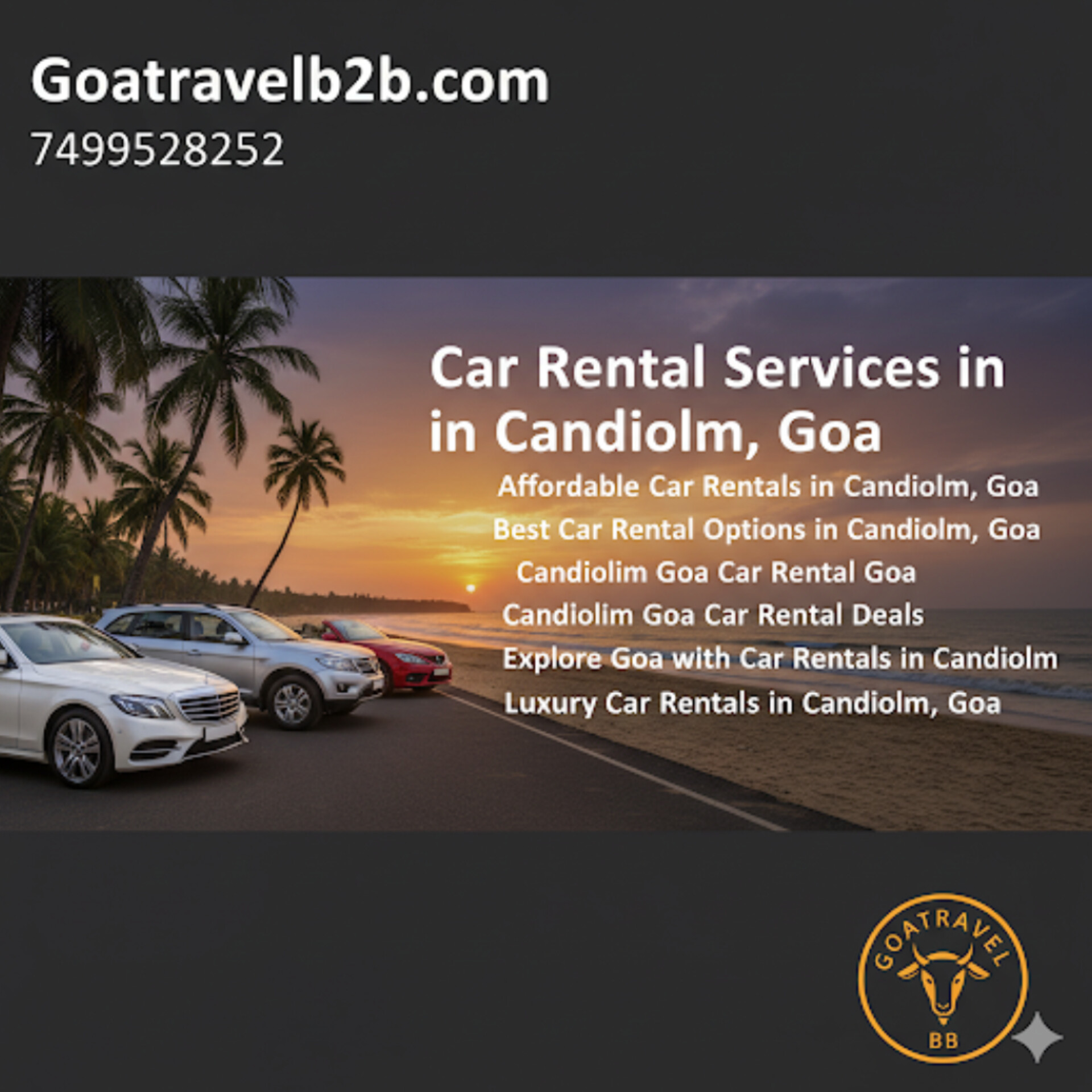 Goa cab car rental Candolim, 24/7 service
