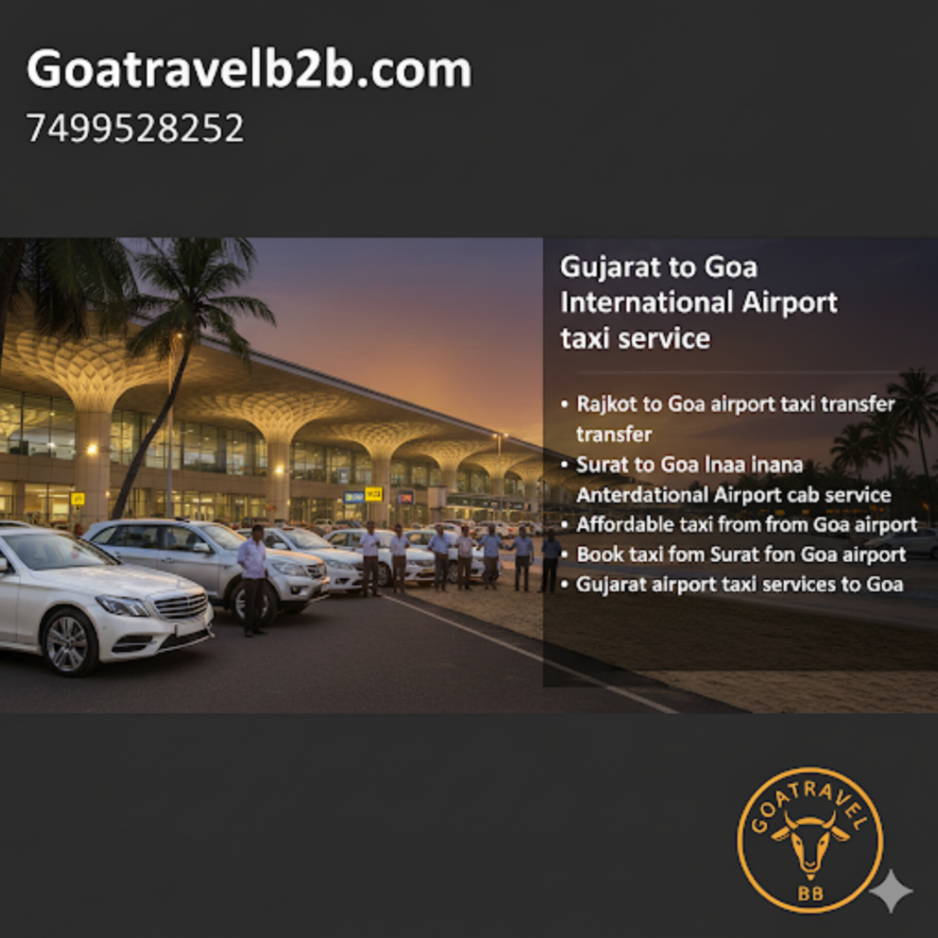 Gujarat airport to Goa International Airport taxi service