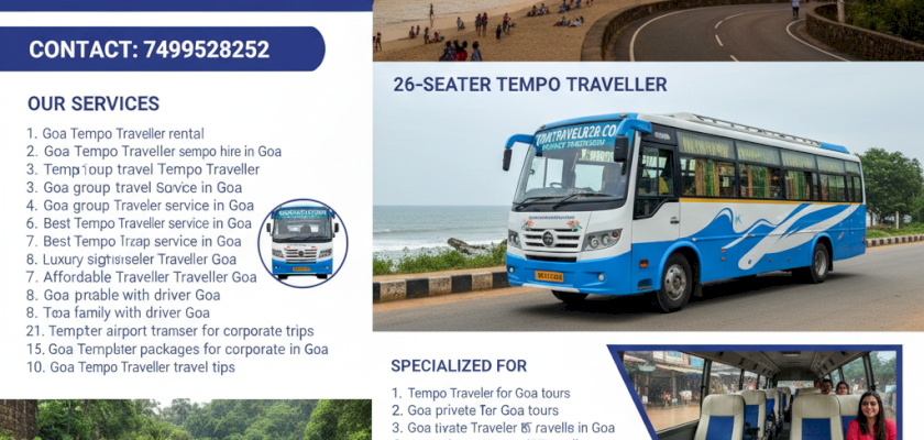 24-hour taxi Tempo Traveller Winger bus service in Goa,
